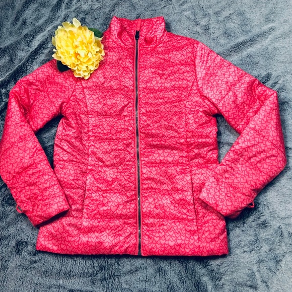 Lands End Pink Heart Jacket NWOT size Large - Picture 3 of 11
